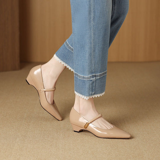 Damen elegante Slingback-Ballerinas mit modischem Riemchen EB