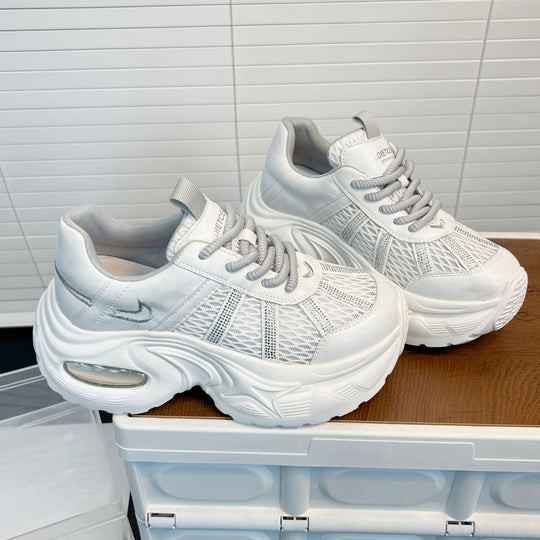 Damen Sportliche Trend-Sneaker mit atmungsaktiver Mesh-Oberfläche und dämpfendem Fußbett EB