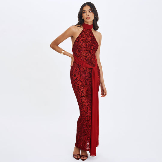 Damen Elegantes Maxikleid mit raffiniertem Schnitt und dezentem Glanz EB