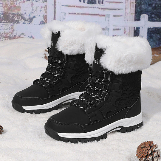 Damen Winterstiefel mit isolierendem Kunstfellkragen und rutschfester Sohle EB