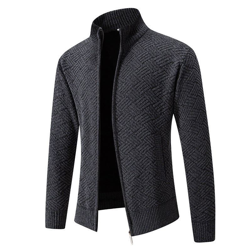 Herren Strickjacke mit modernem Karomuster EB