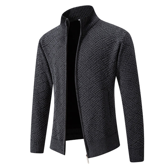 Herren Strickjacke mit modernem Karomuster EB