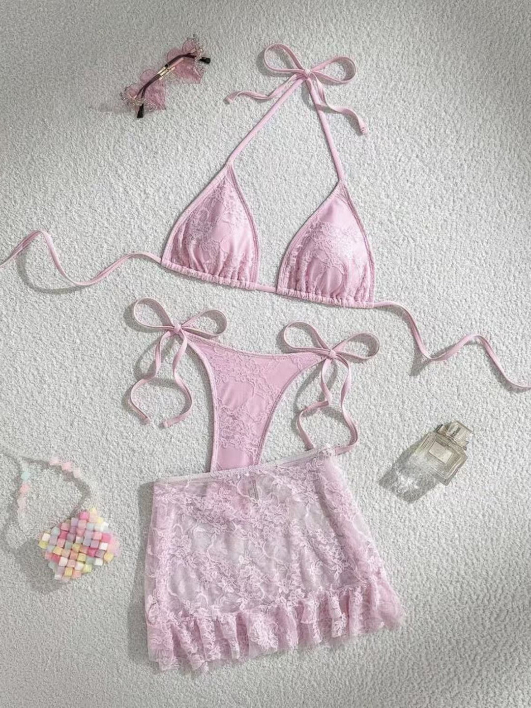 Damen Spitzen-Bikini mit Rüschen EB