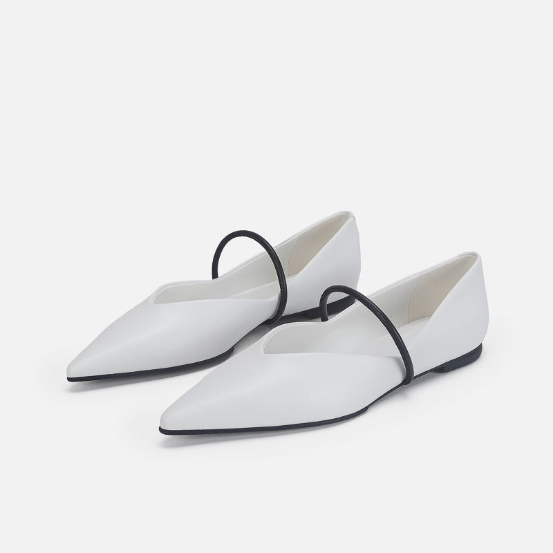 Damen Elegante und moderne Ballerinas mit asymmetrischem Riemen EB