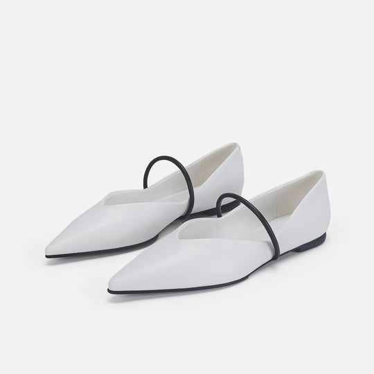Damen Elegante und moderne Ballerinas mit asymmetrischem Riemen EB