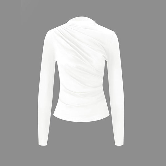 Damen figurbetontes Langarmoberteil mit eleganten Drapierungen EB