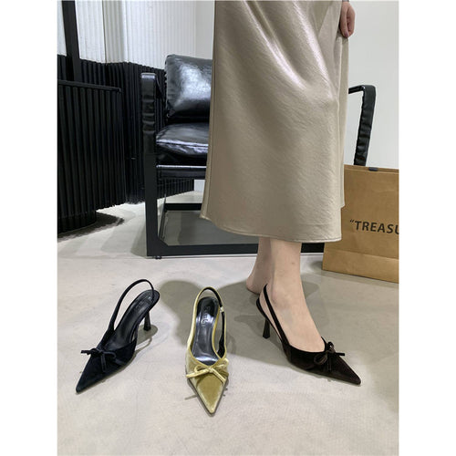 Damen Slingback Pumps mit zierlichem Schleifendetail EB