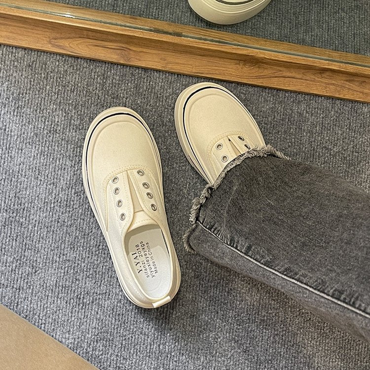 Damen modische Slip-On Sneakers mit verstärkter Sohle und atmungsaktivem Obermaterial EB