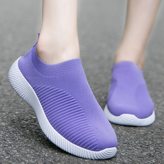 Damen luftige Slip-On Sneakers mit atmungsaktivem Design EB
