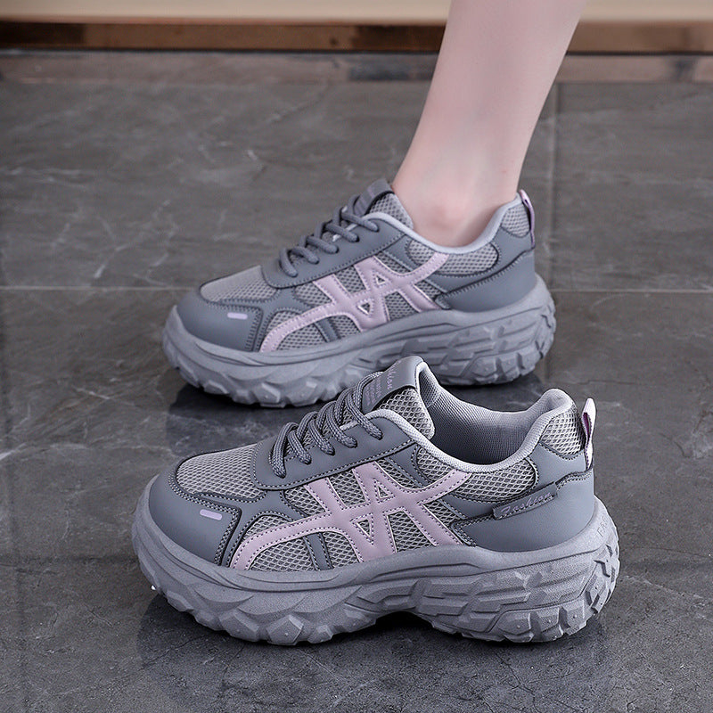 Damen Chunky Sneakers mit atmungsaktivem Mesh-Obermaterial und stoßdämpfender Sohle EB
