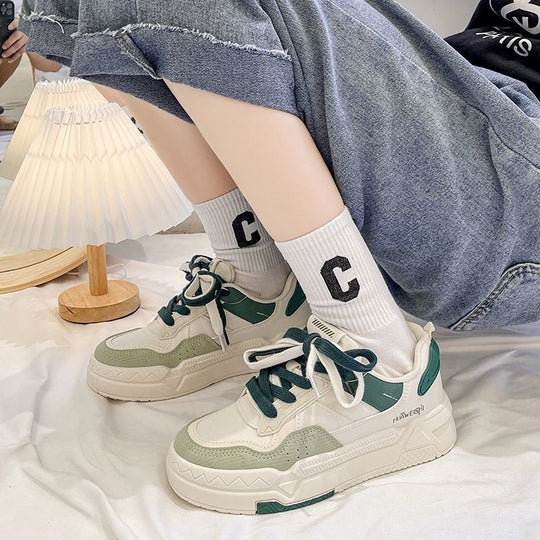Damen modische Sneaker mit atmungsaktivem Obermaterial und gepolsterter Sohle EB