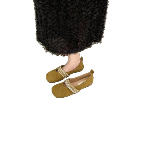 Damen elegante Ballerinas mit modischem Strass-Riemchen EB