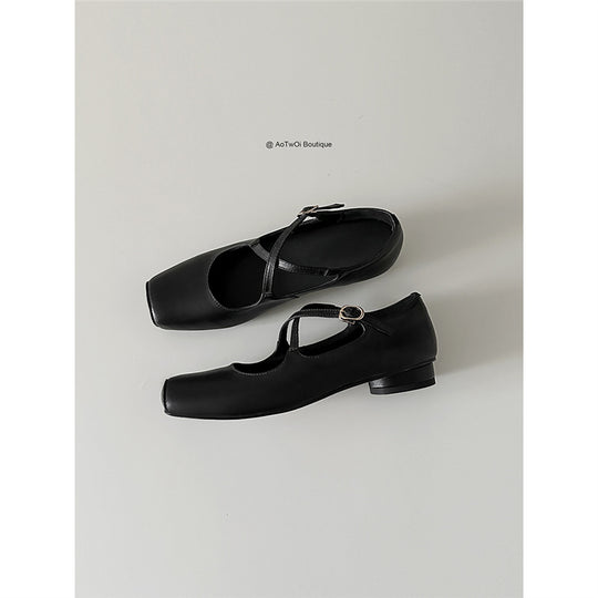 Damen Elegante Mary Jane Ballerinas mit Leopardenmuster und verstellbarem Riemenverschluss EB