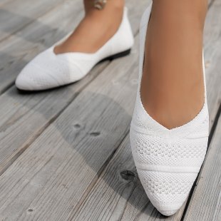 Damen Spitzer Ballerinas aus atmungsaktivem Strickmaterial mit flexibler Sohle EB