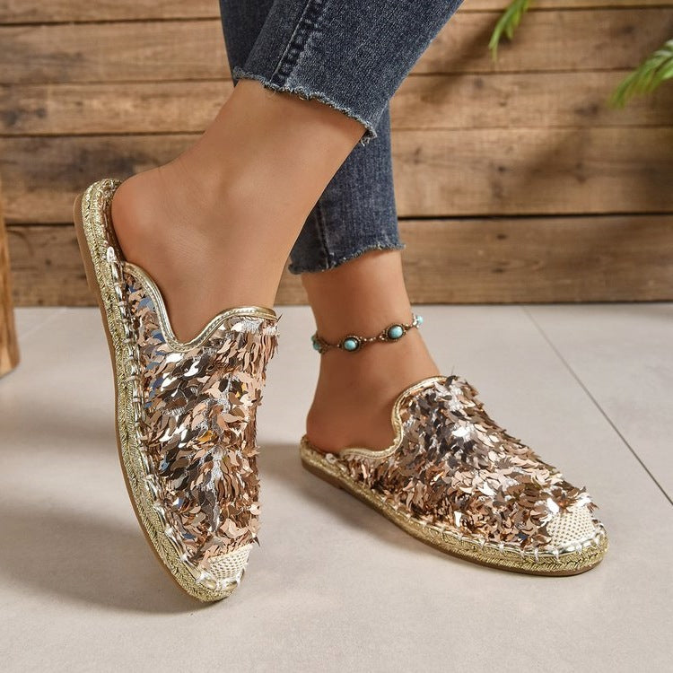 Damen Glitzernde Espadrilles mit bequemer Einlegesohle EB