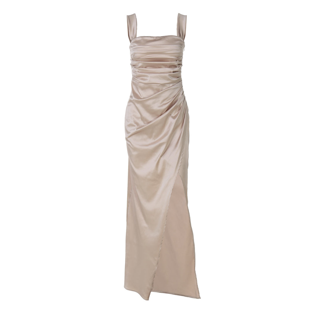 Damen Elegantes Maxikleid mit Off-Shoulder Schnitt und Raffungen EB