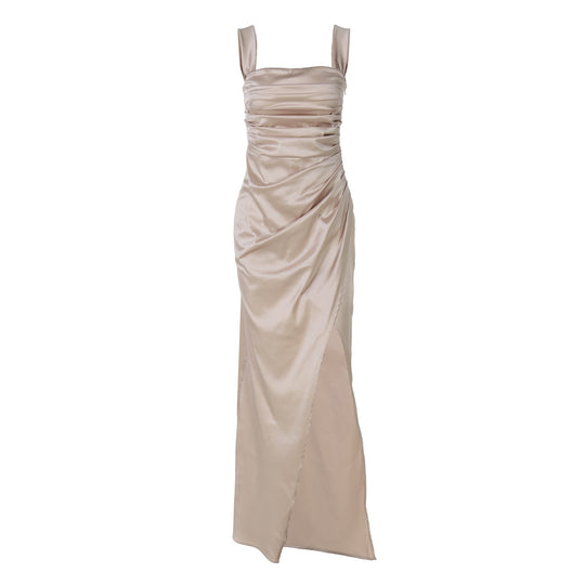 Damen Elegantes Maxikleid mit Off-Shoulder Schnitt und Raffungen EB