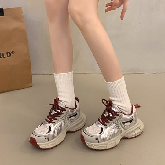 Damen Sportliche Lauf-Sneaker mit atmungsaktiver Mesh-Oberfläche und dämpfender Sohle EB