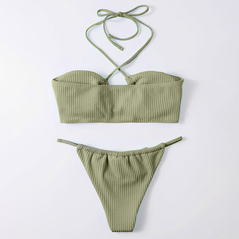 Damen Stylish gefütterter Bikini mit Cross-Back-Trägern EB