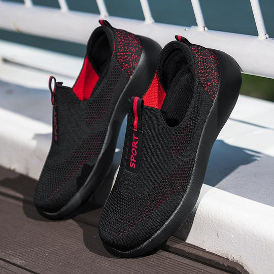 Damen Einfache und atmungsaktive Slip-On Sneakers EB