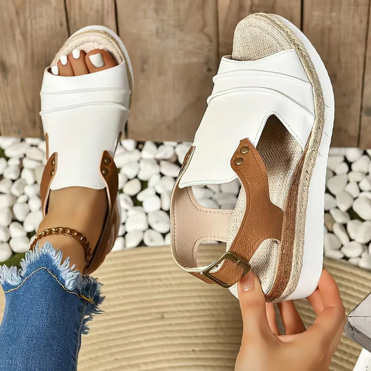 Damen Plateau-Sandalen mit eleganter Riemchen-Optik EB