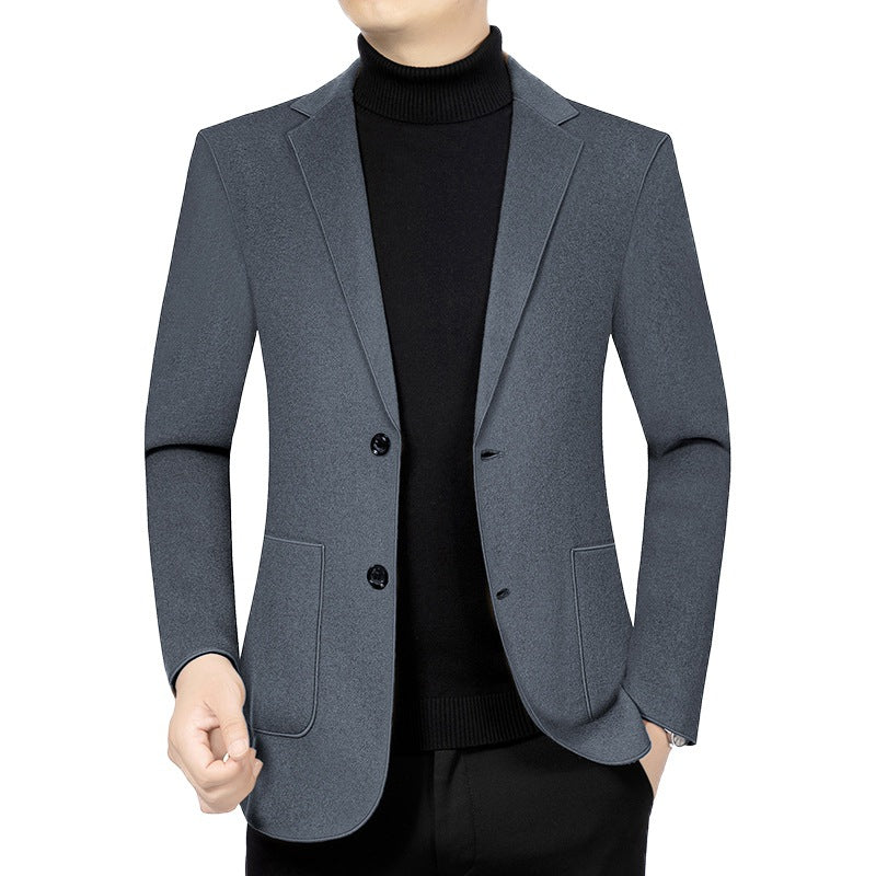 Herren Elegantes Slim-Fit Sakko aus Wolloptik mit aufgesetzten Außentaschen EB