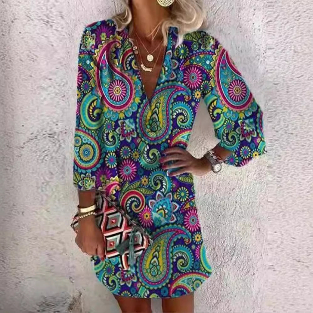 Damen Freizeitkleid im verspielten Paisley-Design EB