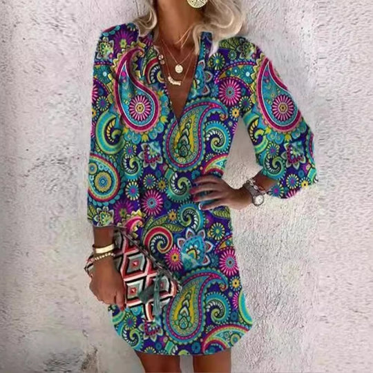 Damen Freizeitkleid im verspielten Paisley-Design EB
