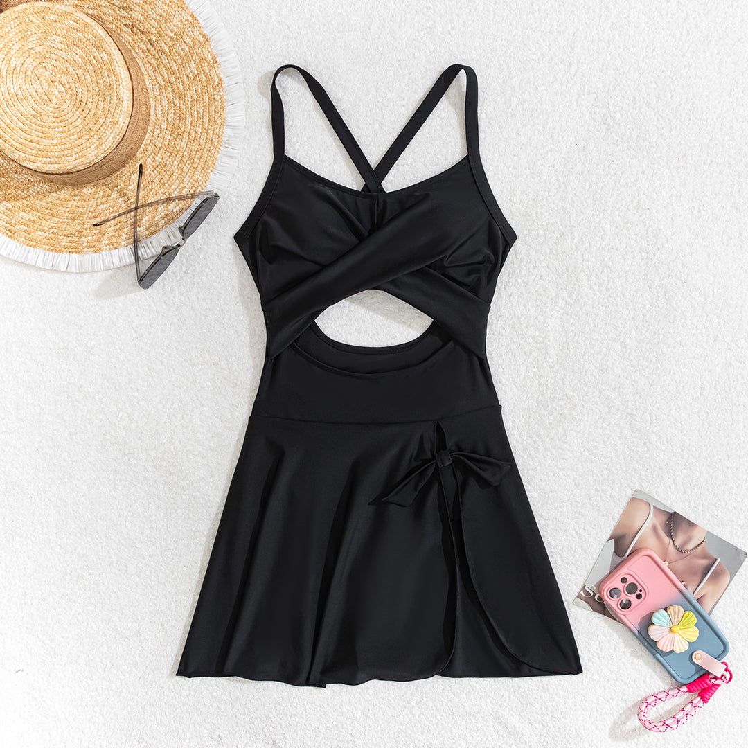 Damen Sportliches Badeoutfit mit Wickelrock EB