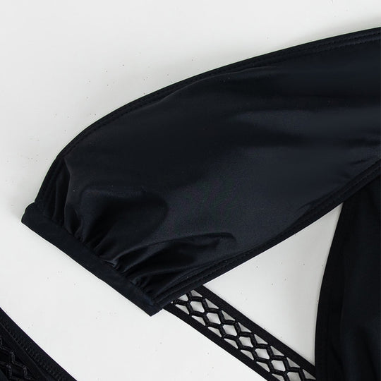 Damen Triangel-Bikini mit innovativem Wickeldesign und verführerischem Gitterdetail EB