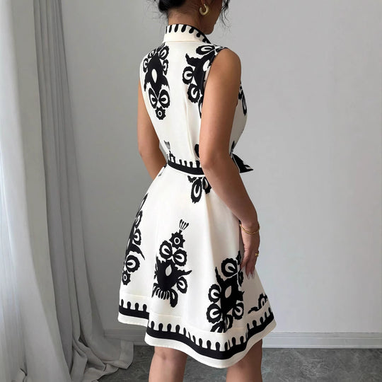 Damen Hemdblusenkleid mit tailliertem Schnitt und dekorativem Bindegürtel EB
