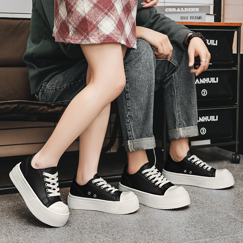 Damen modische Plattform-Sneaker mit lackiertem Obermaterial und klassischem Schnürsystem EB