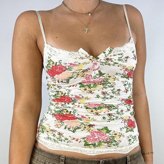Damen Spitzen-Ärmeloberteil mit floralem Design EB