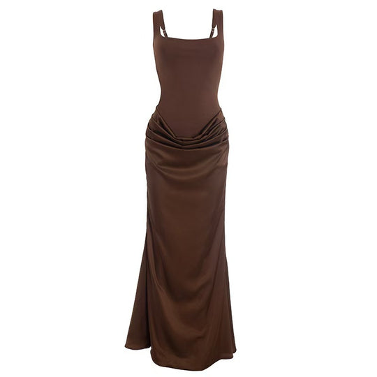 Damen Elegantes Wickelkleid mit schulterfreien Trägern und raffiniertem Drapierungsdetail EB