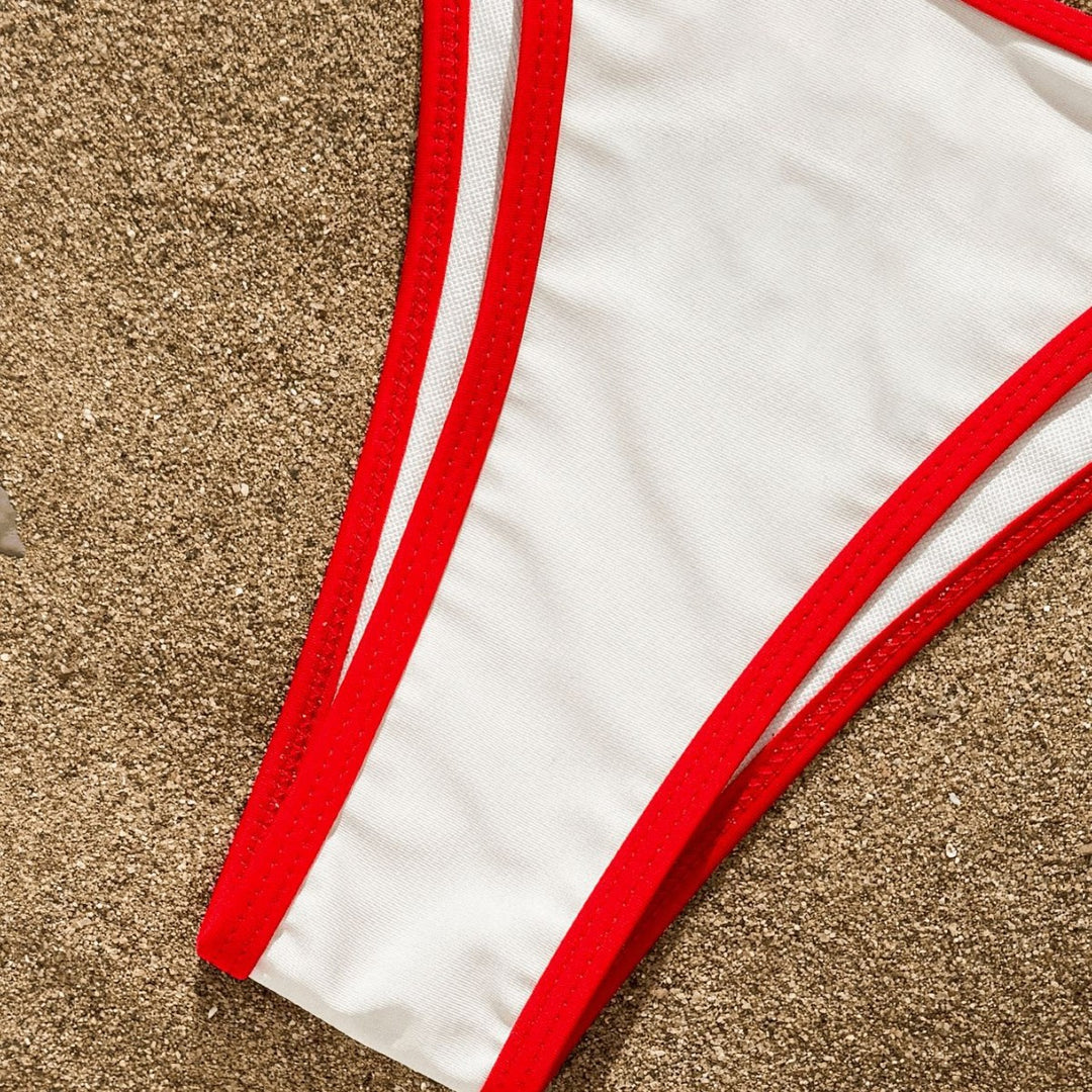 Damen Bikiniset mit bedrucktem Crop-Top EB
