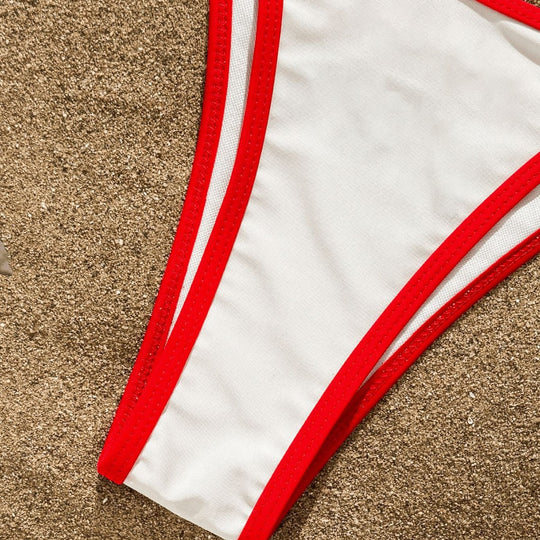 Damen Bikiniset mit bedrucktem Crop-Top EB