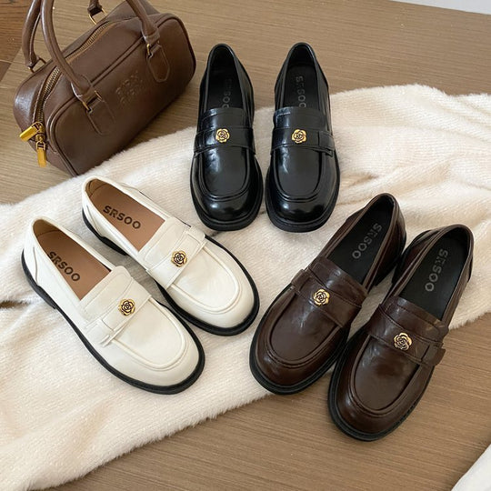 Damen elegante Mokassins mit dekorativer Schnalle EB