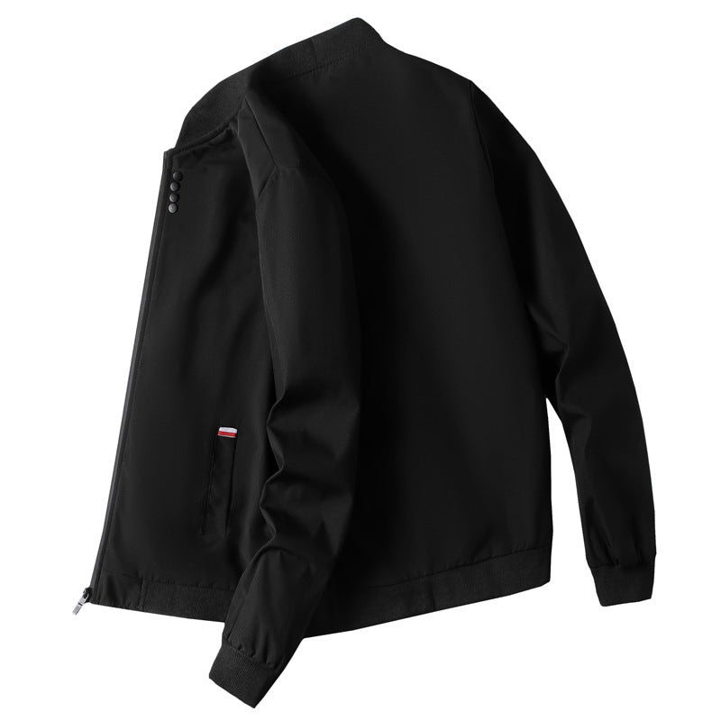 Herren modische Freizeitjacke mit hohem Kragen und seitlichem Reißverschluss EB
