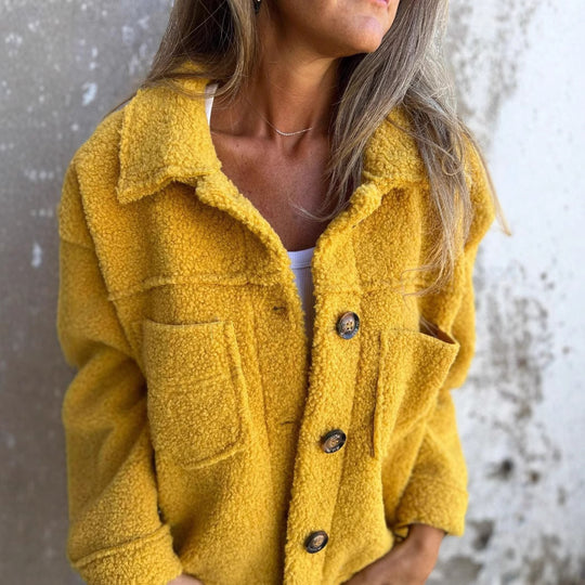 Damen nan kuschelige Teddyjacke im Shacket Stil EB