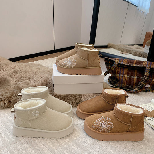 Damen bequeme Winterboots mit ergonomischem Innenfutter und rutschfester Sohle EB