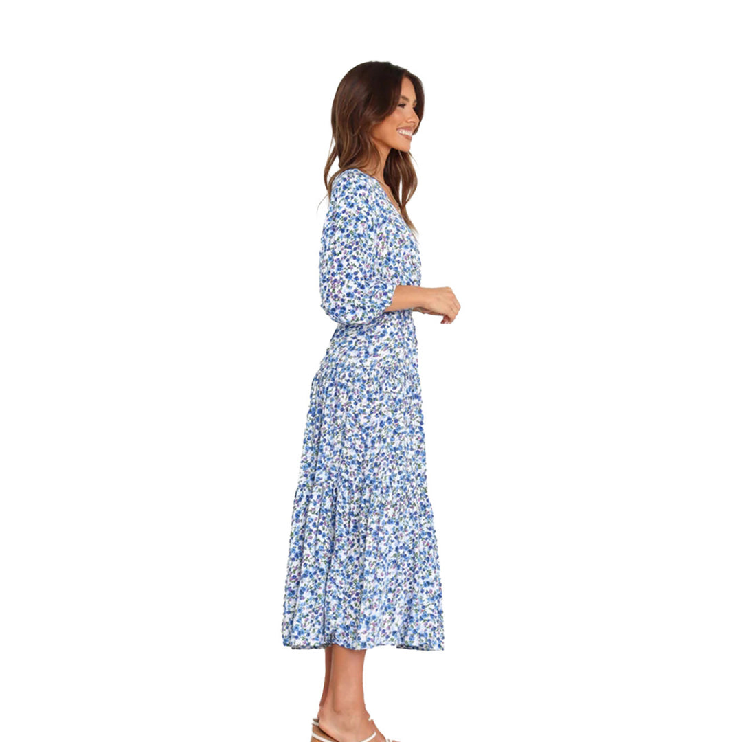 Damen Sommerliches Maxikleid mit freiem Dekolleté und floralem Muster EB
