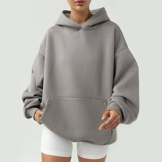 Damen Kuscheliger Oversized Hoodie mit Kängurutasche EB