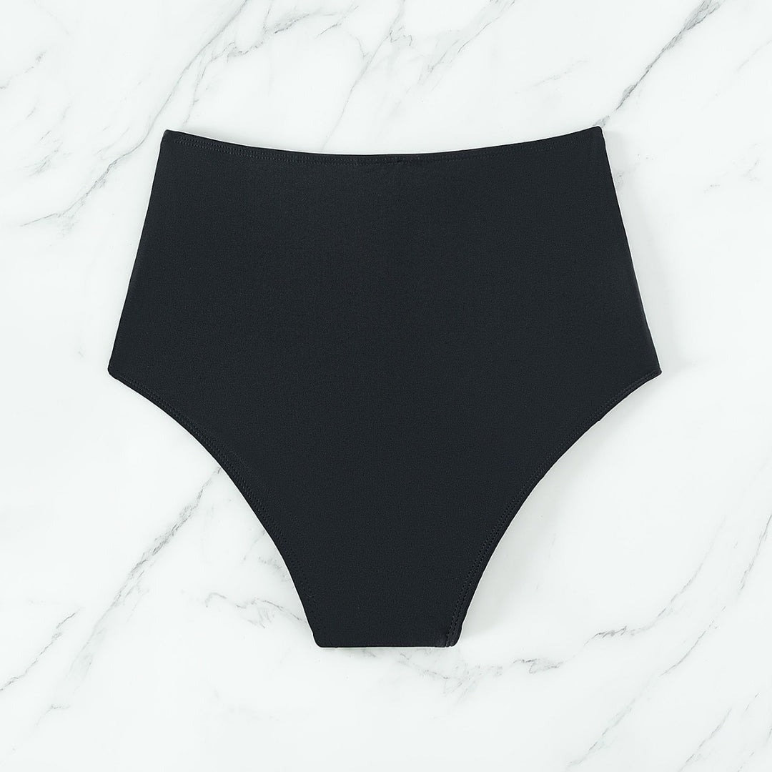 Damen Hochtaillierte Bikini-Hose mit figurformender Raffung EB