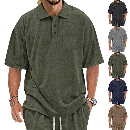 Herren Poloshirt mit strukturiertem Design und praktischen Knöpfen EB