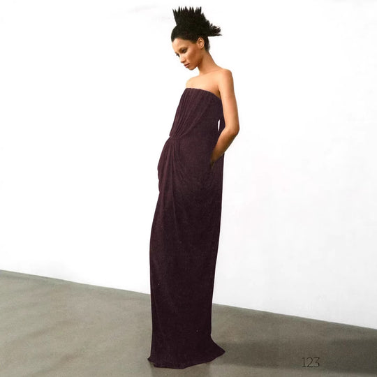 Damen Elegantes Maxikleid mit raffinierten Drapierungen EB