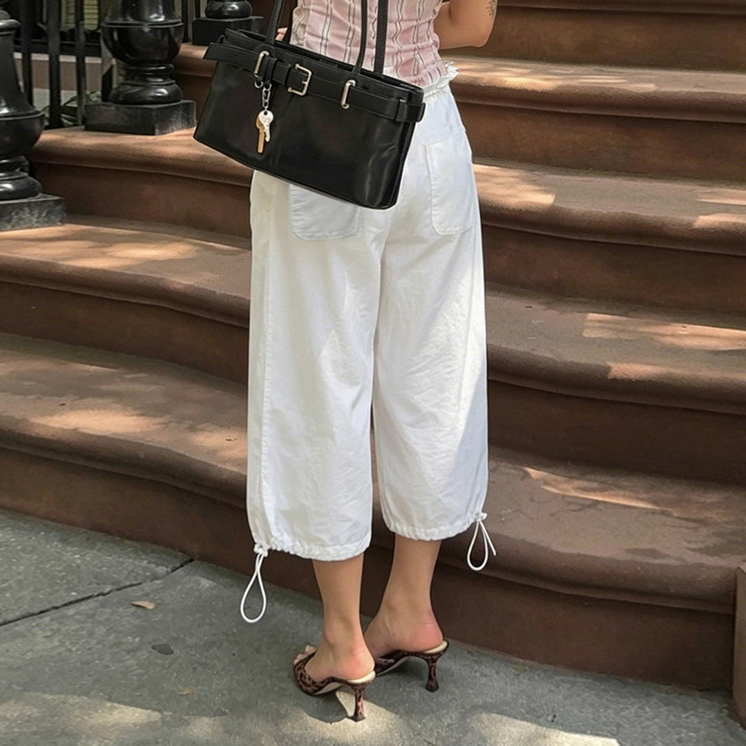 Damen Sportliche Relaxed-Fit Jogginghose mit verstellbarem Bund EB