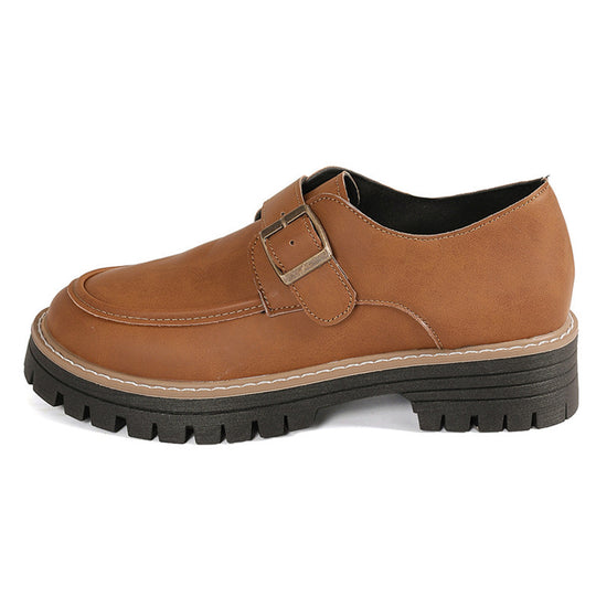 Damen Komfortable Schnürschuhe mit robustem Profil und modischer Schnalle EB