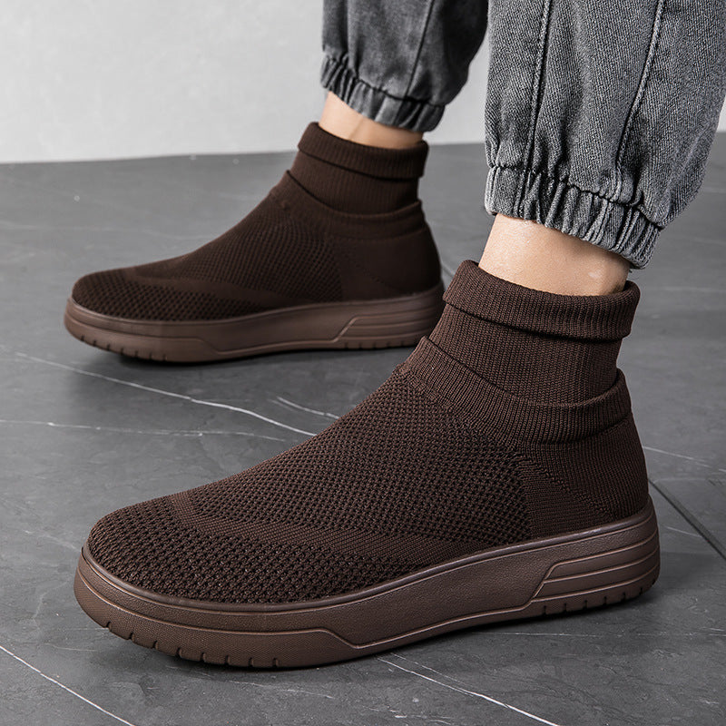 Damen Sportliche Stricksneaker mit elastischem Knöchelschutz und rutschfestem Profil EB