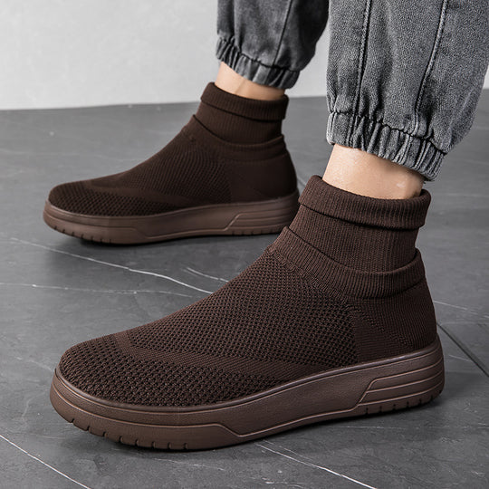 Damen Sportliche Stricksneaker mit elastischem Knöchelschutz und rutschfestem Profil EB