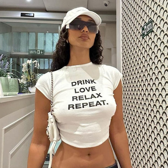 Damen cropped T-Shirt mit Motivdruck EB